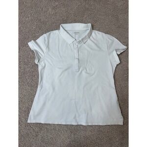 Old Navy Kids White Short Sleeve Pique Polo Shirt Uniform Size M Medium